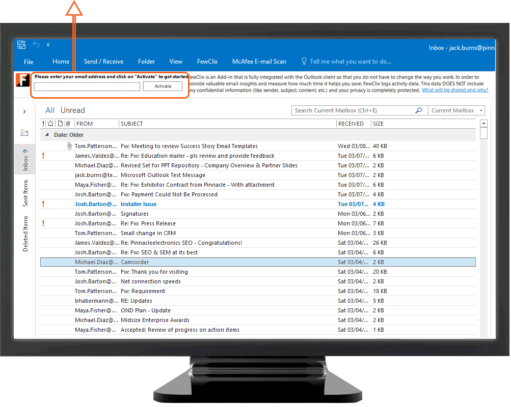 FewClix for Outlook