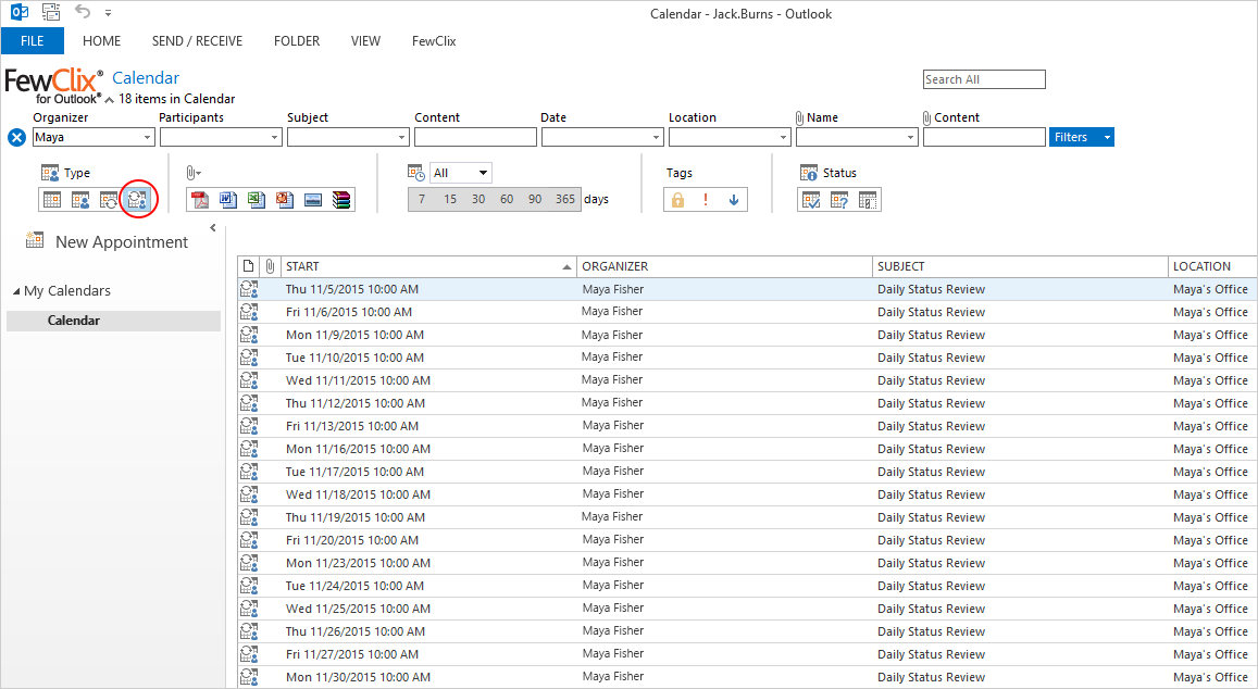 Screen 2 - How do I search for a specific type of attachment