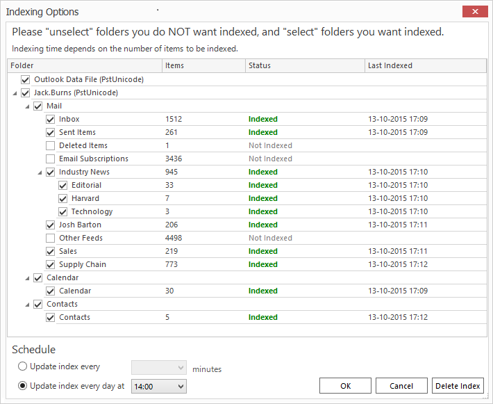 Screen 3 - Indexing